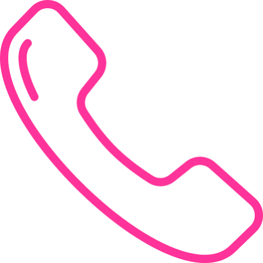 Pink phone icon on black background